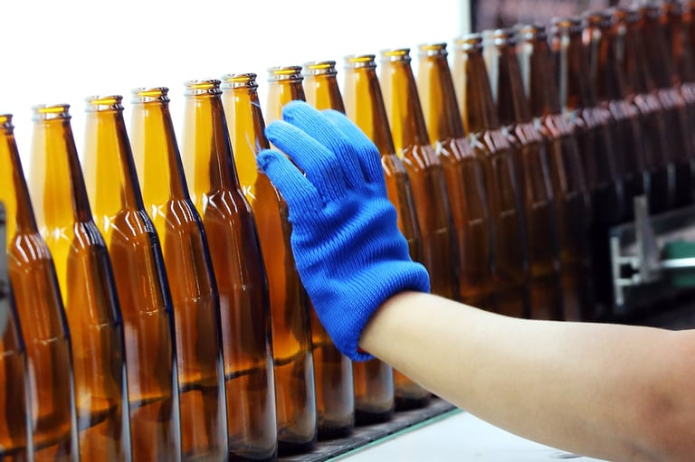 Check bottle line inspection in beverage factory